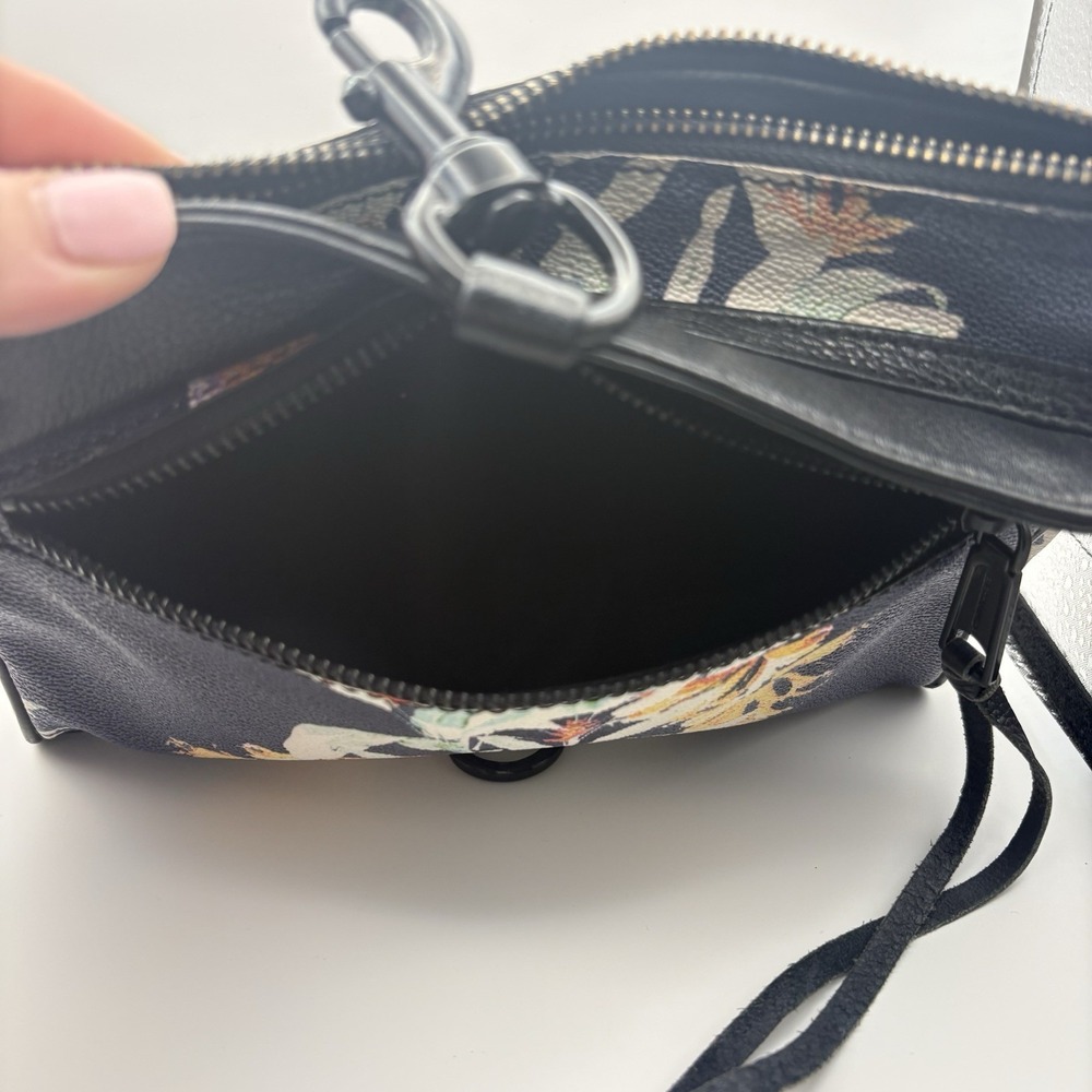 Rebecca Minkoff Leather Crossbody Bag Birds of Paradise Design Chain Link Strap - Picture 6 of 8